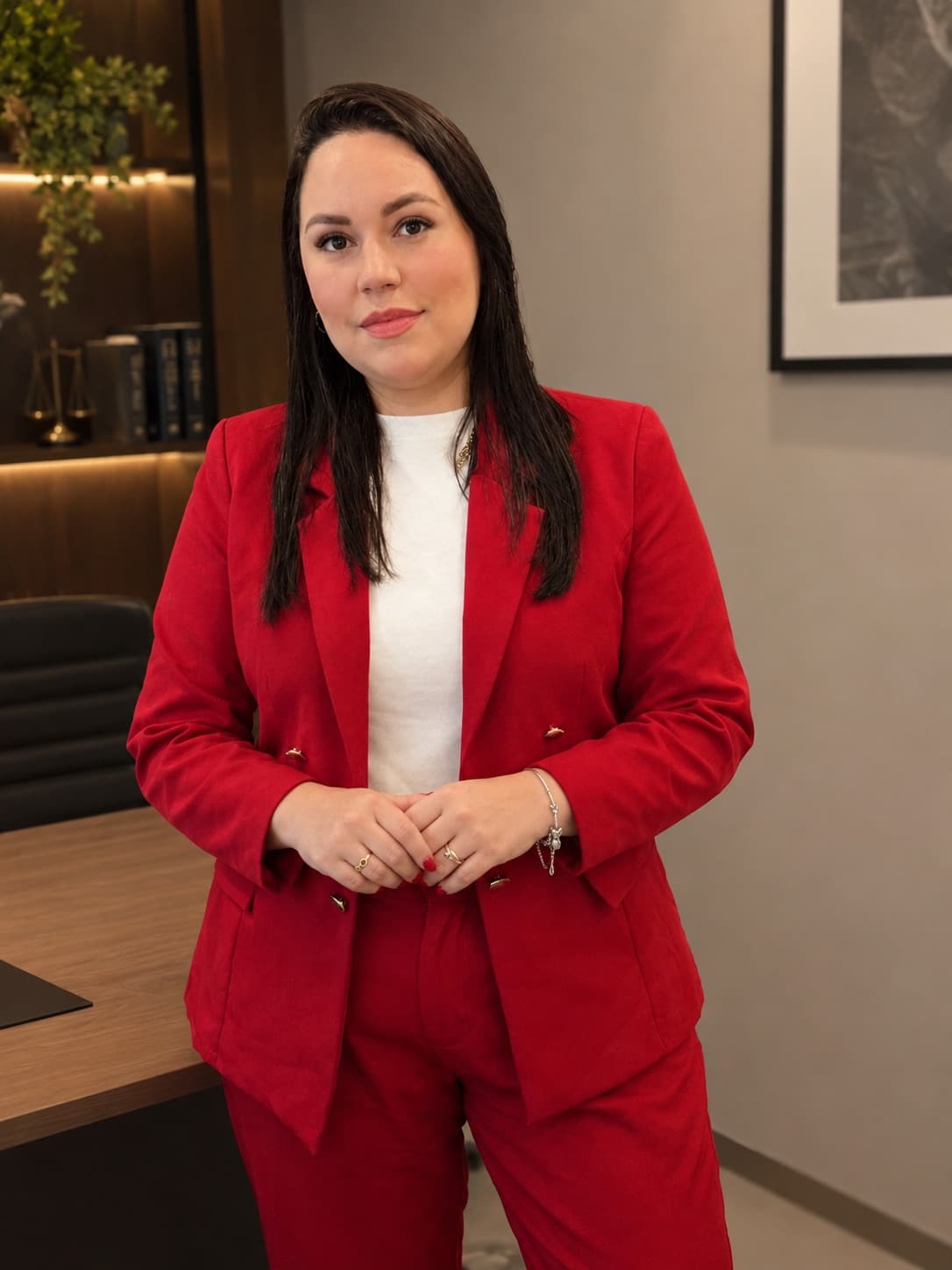 Dra. Jaiane Martins, advogada, em seu escritório